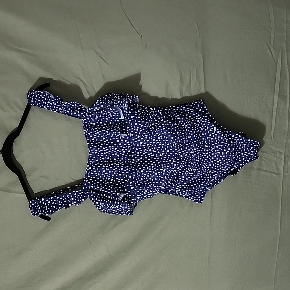 Nwt Kona Sol Size M One piece bathing suit. Blue Polka Dot.